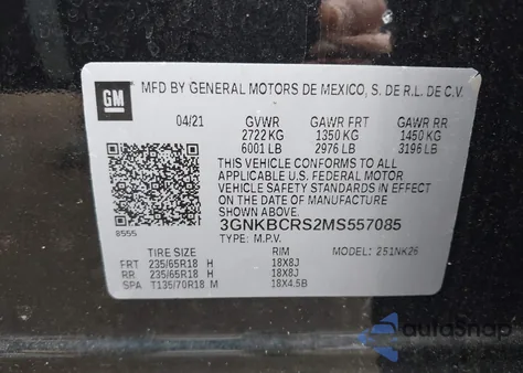 2021 Chevrolet Blazer Fwd 2Lt from USA, damaged, VIN 3GNKBCRS2MS557085